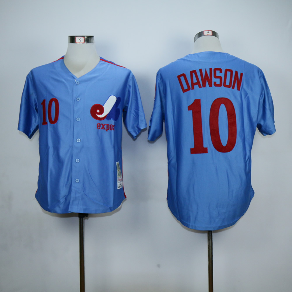 Men Montreal Expos #10 Dawson Blue MLB Jerseys-0